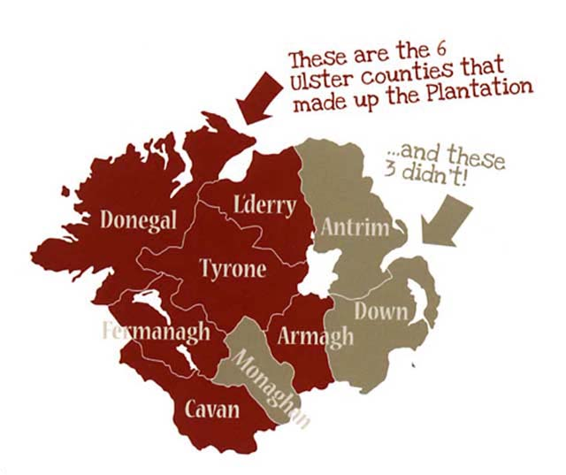 The Ulster Plantation counties. Courtesy of the Ulster-Scots Agency